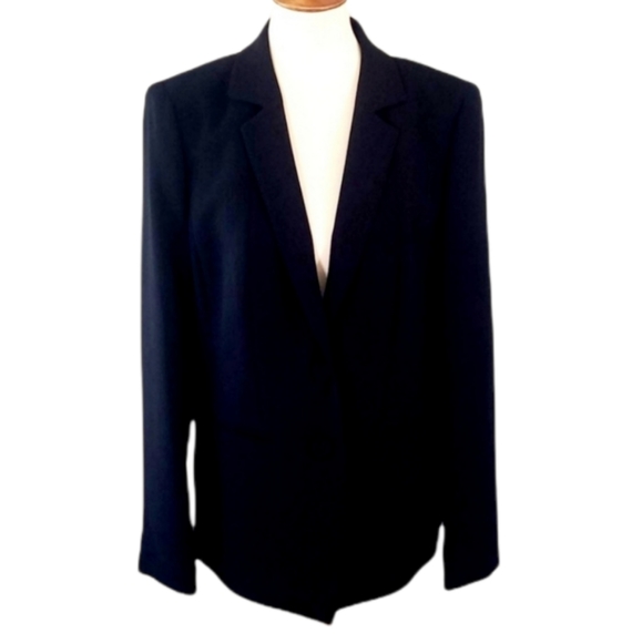 NWT Lafayette 148 Classic Black 2 Button Crepe Blazer 14 - Picture 3 of 9